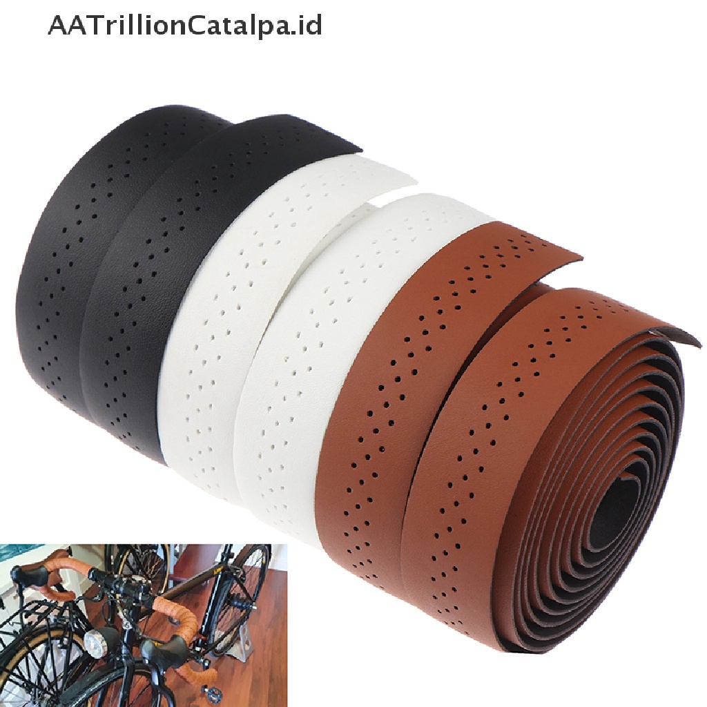 Aatrillioncatalpa Tape Pembungkus Stang Sepeda Balap Bahan Kulit PU Breathable Lembut