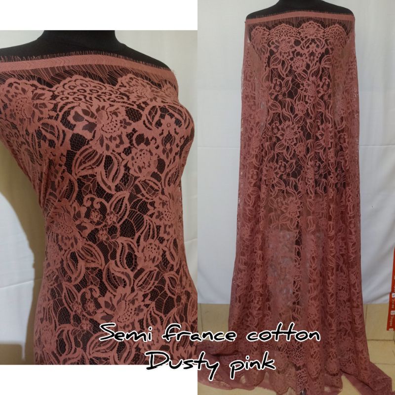 brokat semi prancis cotton. bahan baju kebaya. katun kebaya semi prancis murah