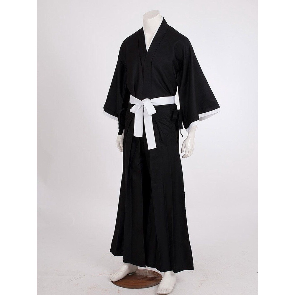 Yukata hakama Jubah Pemutih Kurosaki Ichigo Kostum Halloween Cosplay bleach Anime Jepang