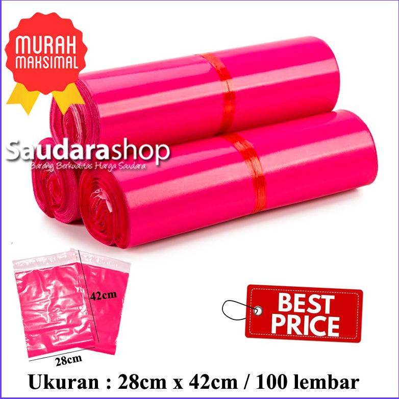 

Polymailer Glossy Pink 28X42 (100Pcs) / Plastik Packing Online 28X42Cm