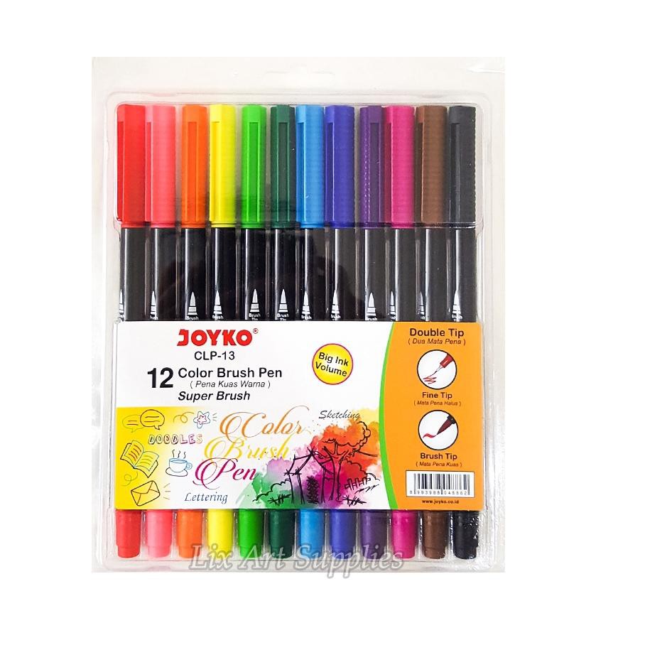 

M4asih Ready|Joyko Super Brush Pen Set 12 Colors (CLP-13) / Dual Tip Brush Pen |ready,.,.