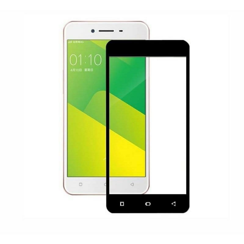 tempered fullayar oppo A37 black dan white anti gores handphone kaca fullem hp