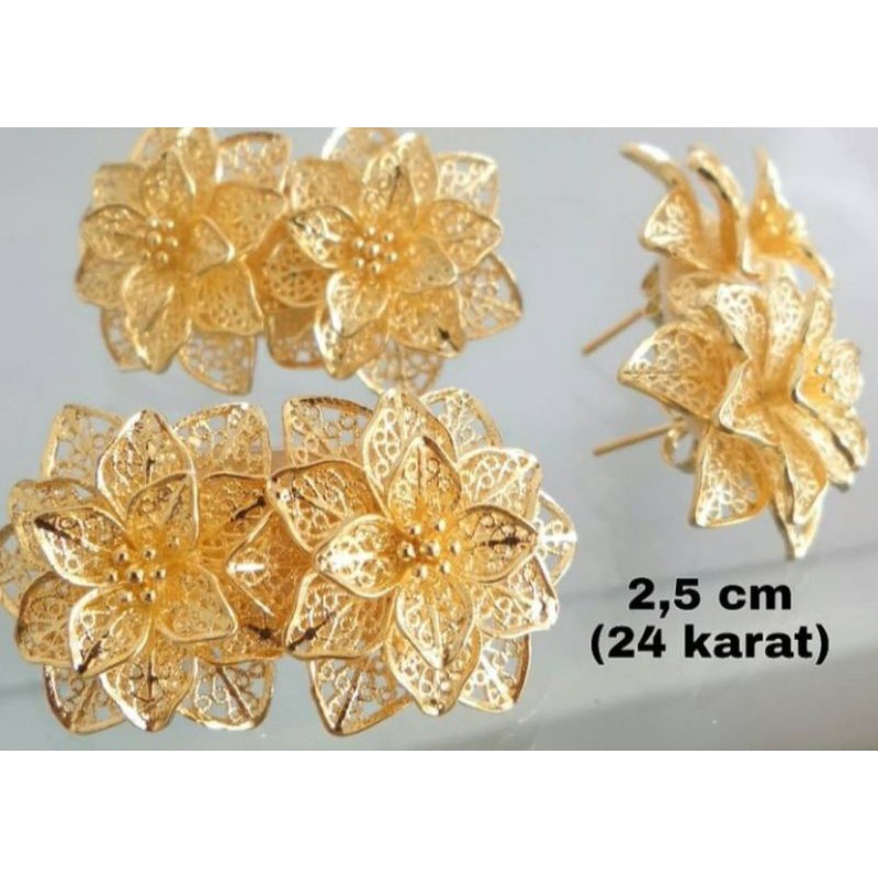 Anting tusuk kendari bahan xuping lapis emas 24 k anti