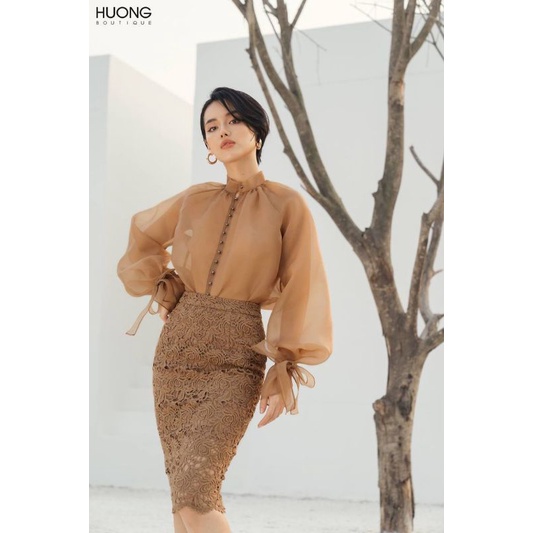 kebaya thailand organza brokat lengan balon