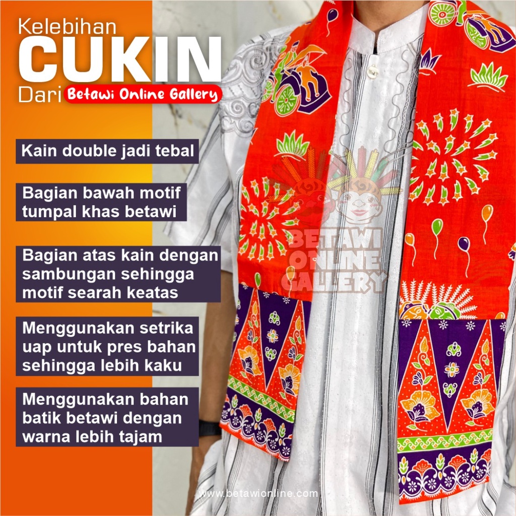 Cukin Syal atau Selempang Kain Batik Betawi