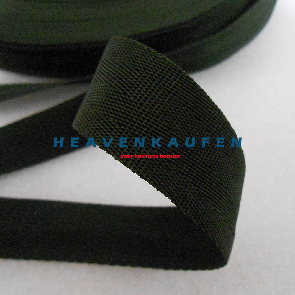 Webbing Lebar 2,5 cm Motif Seatbelt Warna Hijau Army TNI Tentara Murah Meteran