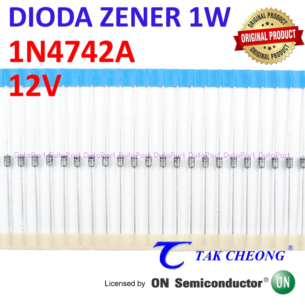 Dioda Zener 1N4742A 12V 1W ORIGINAL TC Licensed by ON SEMI 1N4742 12 V