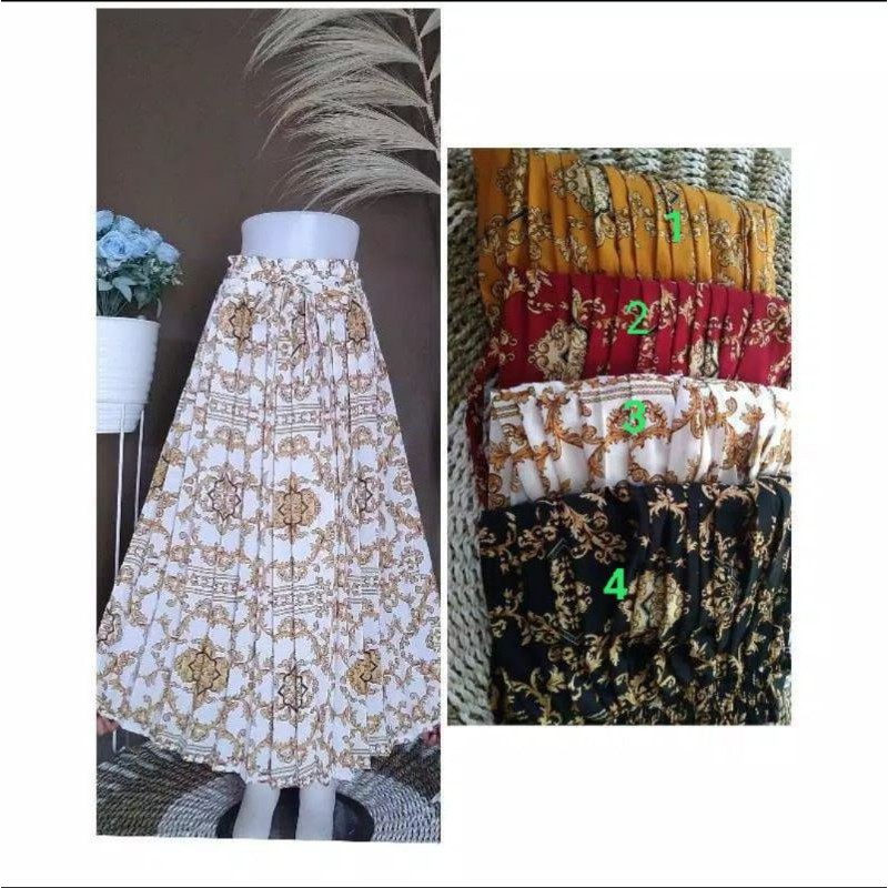 Rok wanita prisket payung motif sultan bahan wolfis