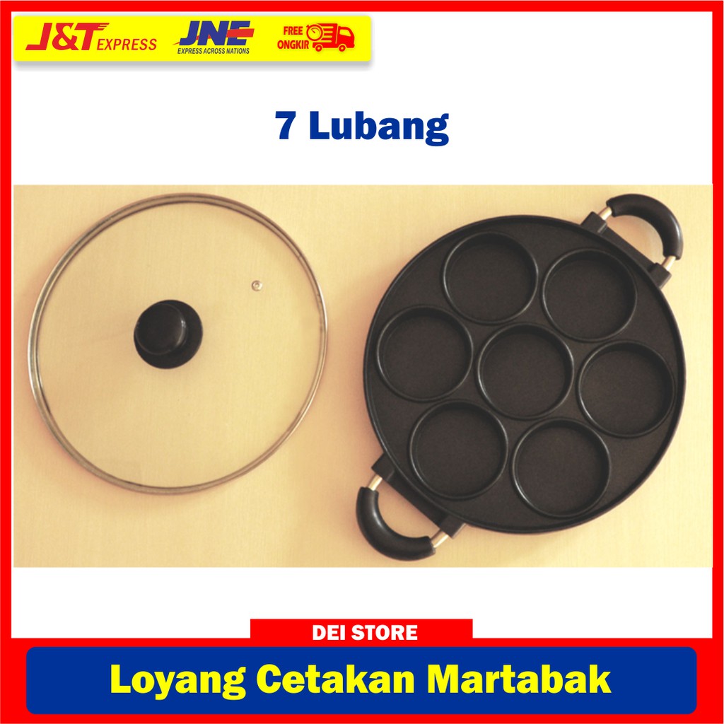 MURAH - Loyang Cetakan Martabak Mini 7 Lubang / Cookies Pan / Teflon Martabak