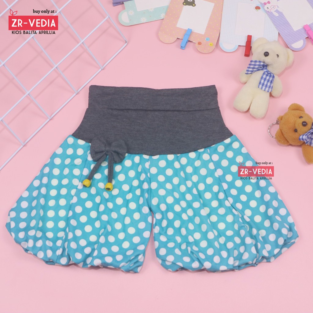 Celana Baloon uk 1-2 Tahun / Celana Pop Anak Murah Perempuan Pita Polos Short Pants Kids Pendek