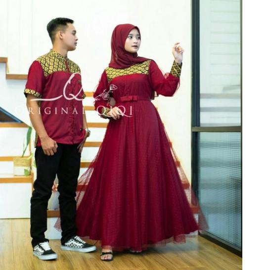 Hot Sale COUPLE CASANDRA / BAJU BATIK DRESS GAMIS BATIK BROKAT COUPLE PASANGAN / KEMEJA BATIK / GAMI