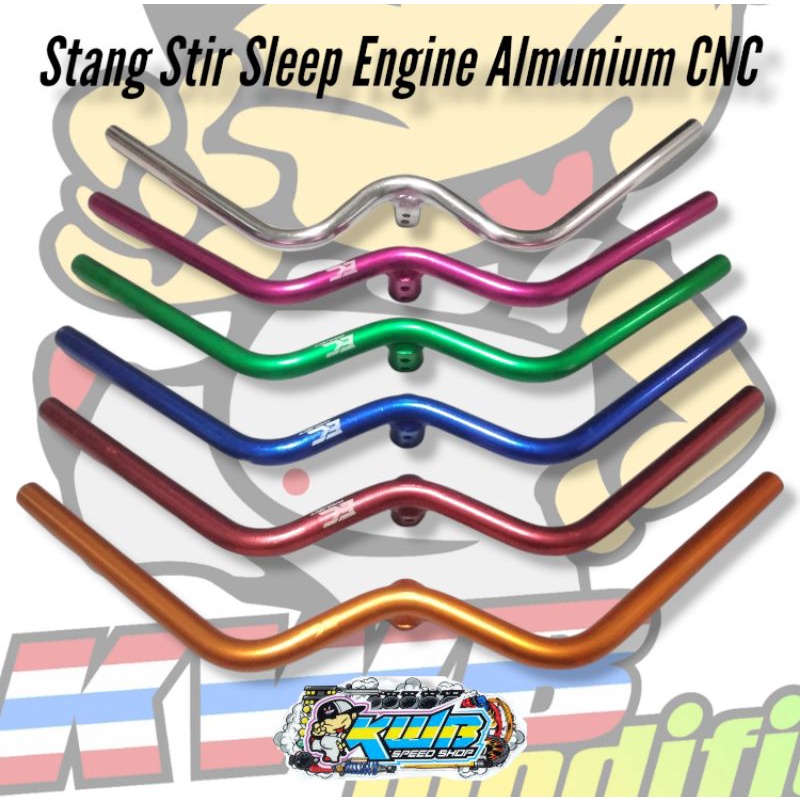 STANG STIR SLEEP ENGINE BEBEK MATIC FULL ALMUNIUM CNC BAHAN TEBAL WARNA LENGKAP