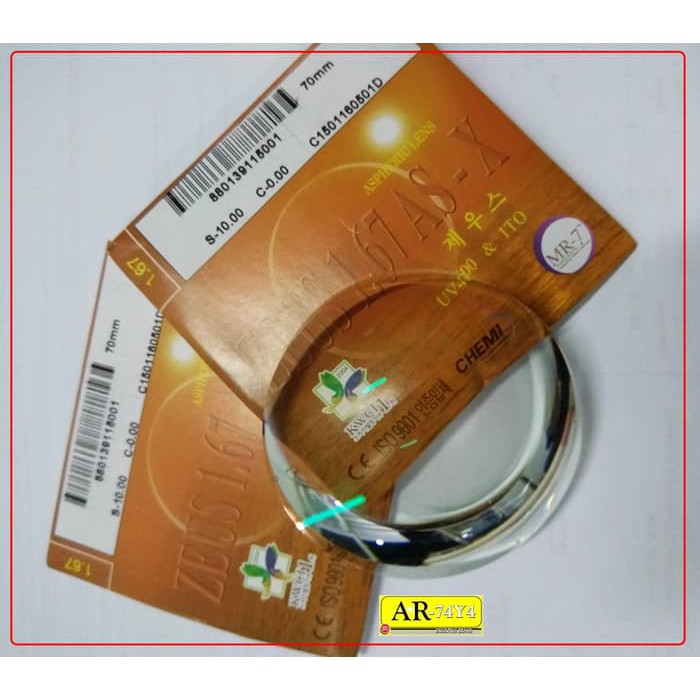 Lensa Kacamata Minus HI Index 1.67 Super tipis, lensa kacamata plus