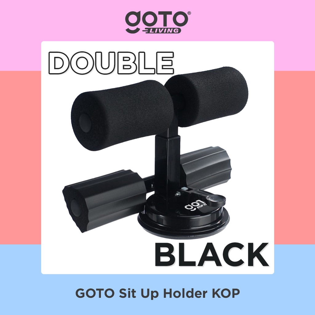 Goto Kop Sit Up Stand Holder Alat Bantu Penahan Kaki Fitness Gym-HITAM DOUBLE