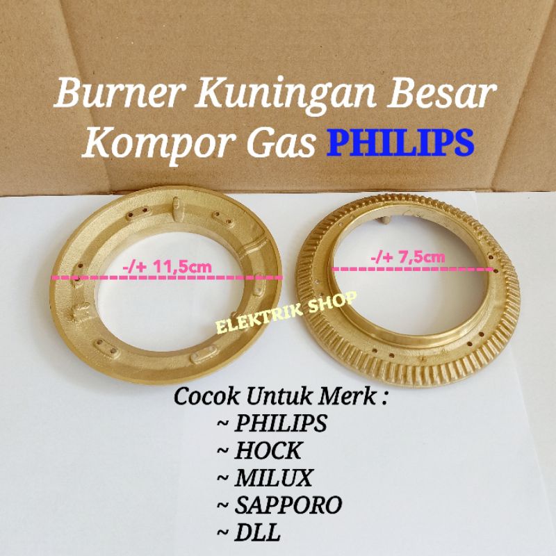 BURNER KUNINGAN BESAR KOMPOR GAS PHILIPS HOCK SAPPORO MILUX DLL