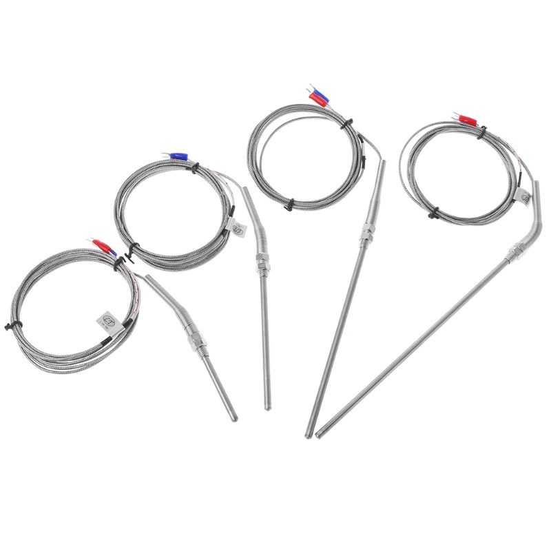 Sensor Suhu Thermocouple Tipe K Bahan Stainless Steel Ukuran 2m 50mm / 100mm / 150mm / 200mm 0-400 ° C