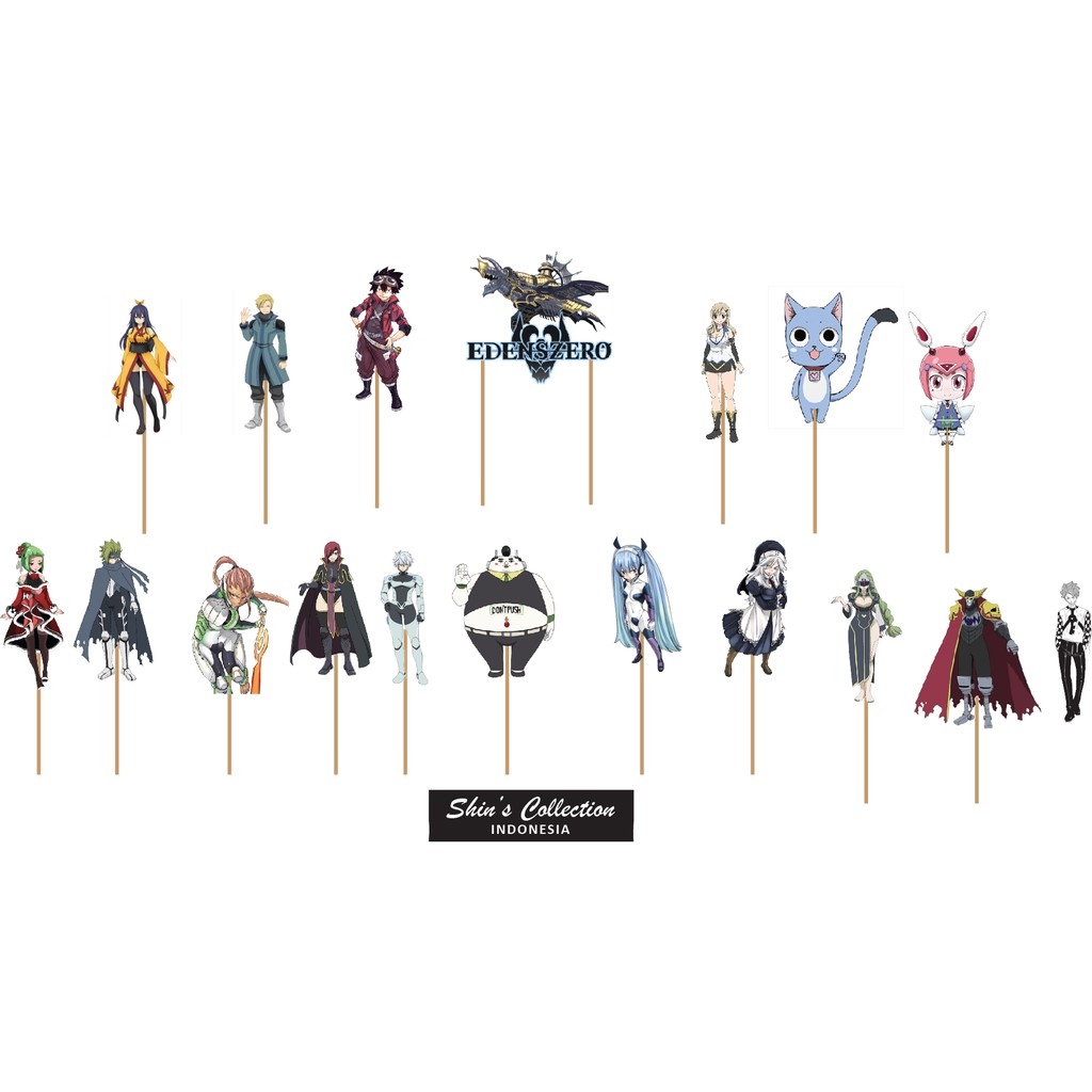 Cake topper Edens Zero set isi 18 pc