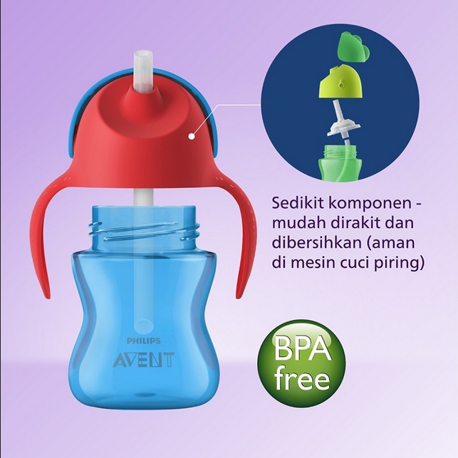 BOSU61 BOTOL AVENT BENDY STRAW CUP 200 ML 9M+