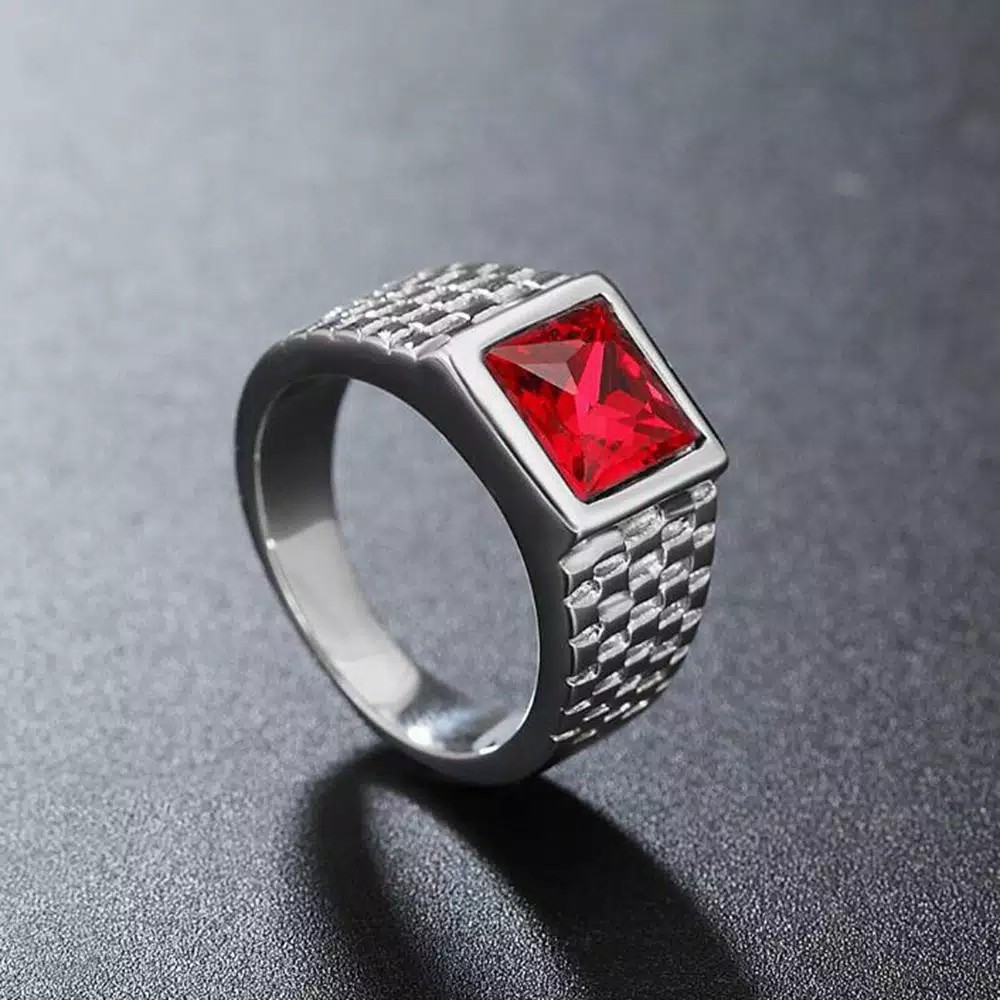 CINCIN BATU PERMATA MERAH ELEGAN