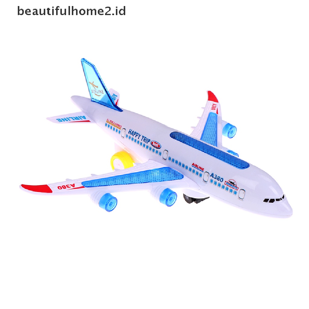 (Beautifulhome2) Buku Literatur Bahasa MandarinId Mainan Pesawat Airbus A380 Elektrik Bahan Plastik Dengan Lampusuara Untuk Anak