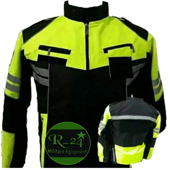 ✨ BISA COD ✨ jaket touring jaket patwal jaket motor jaket polisi - Hijau Stabilo, M