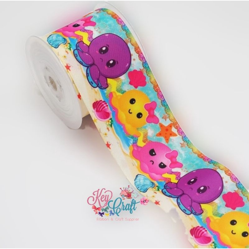 

Pita Grossgrain motif octopus cartoon1 4cm