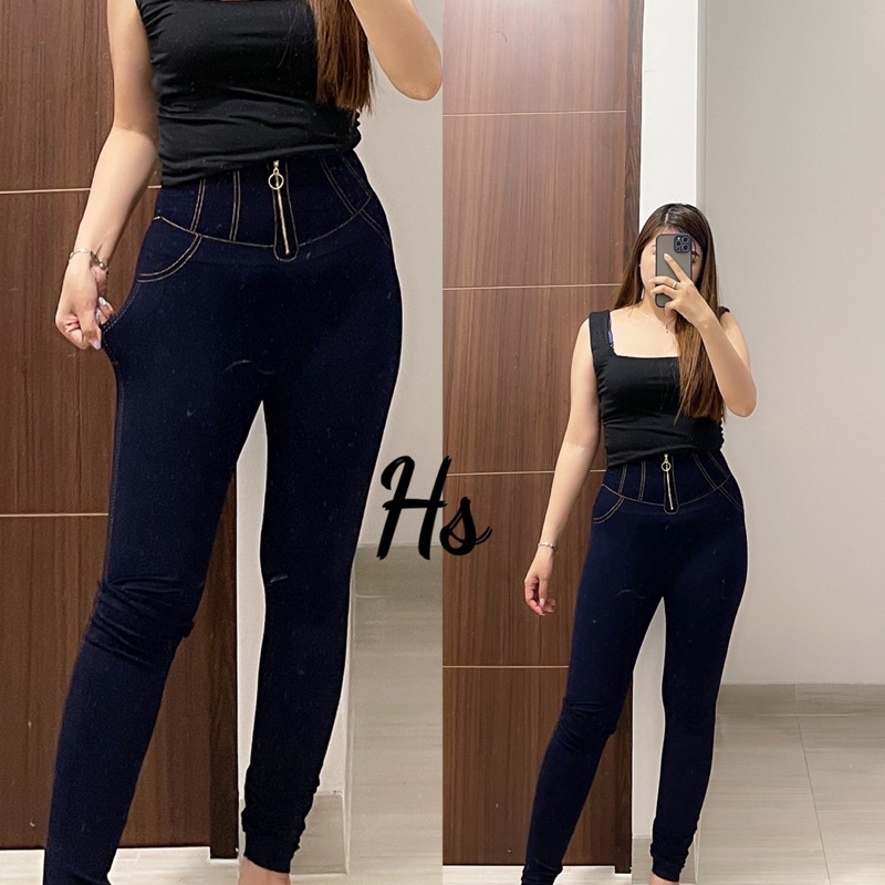 LEGGING JEANS ZIPPER IMPORT KODE 975