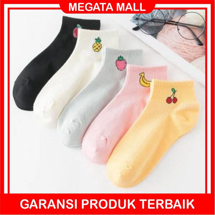 ♫ Megata ♫ A046 Kaos Kaki Motif Karakter Buah Kaoskaki Pendek Semata Import Murah