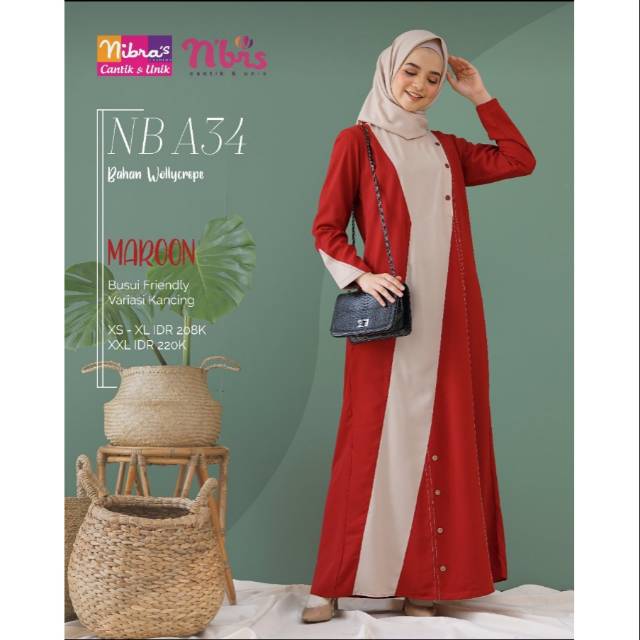 NB A34 Nibras / Gamis Nibras NB A34 Nibras ,  Gamis NB A34 Original 100% Nibras