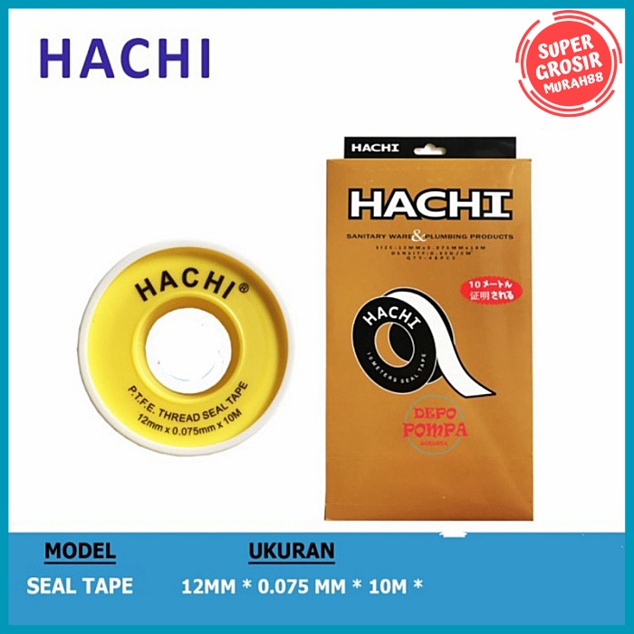 Seal Tape Hachi Siltip Selotip Isolasi Keran Pipa PVC