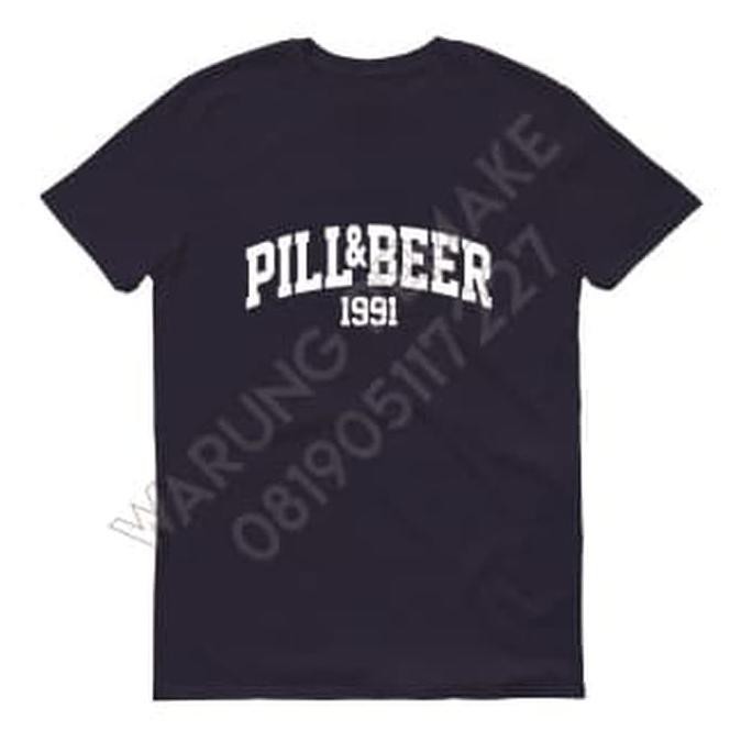 Boleh Dropship Kaos T-Shirt Plesetan Pill & Beer