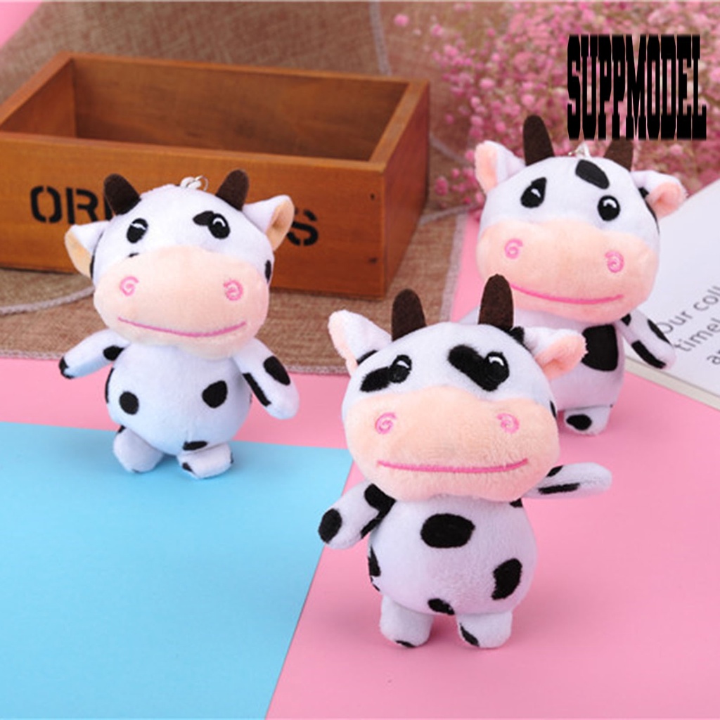 &lt; Suppmodel Gantungan Kunci Boneka Stuffed Plush Sapi Lucu