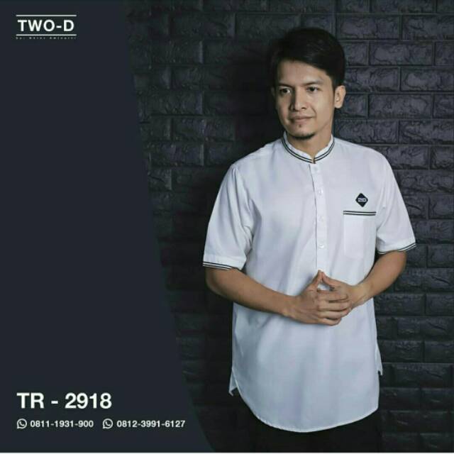 [ORIGINAL] Baju Koko Putih Polos TR 2918 Merk TWO-D by Dhini Aminarti