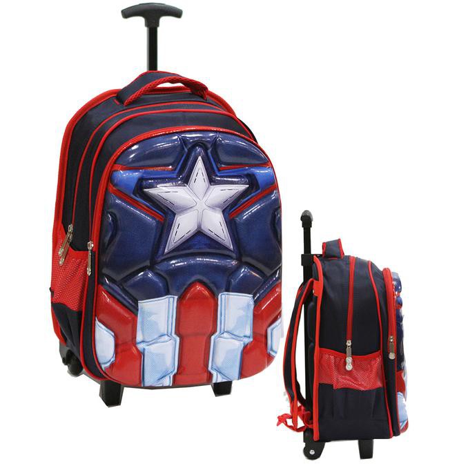 tas trolley sd gagang stainles spiderman otot 6d timbul