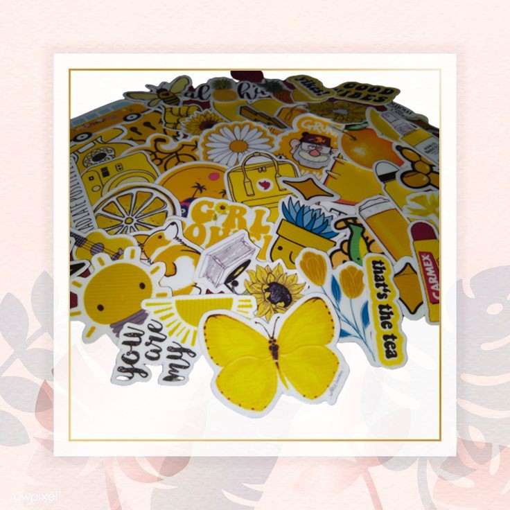 

STIKER TUMBLR (YELLOW) Aesthetic GLOSSY + LAMINASI 35++ (TERMURAH)