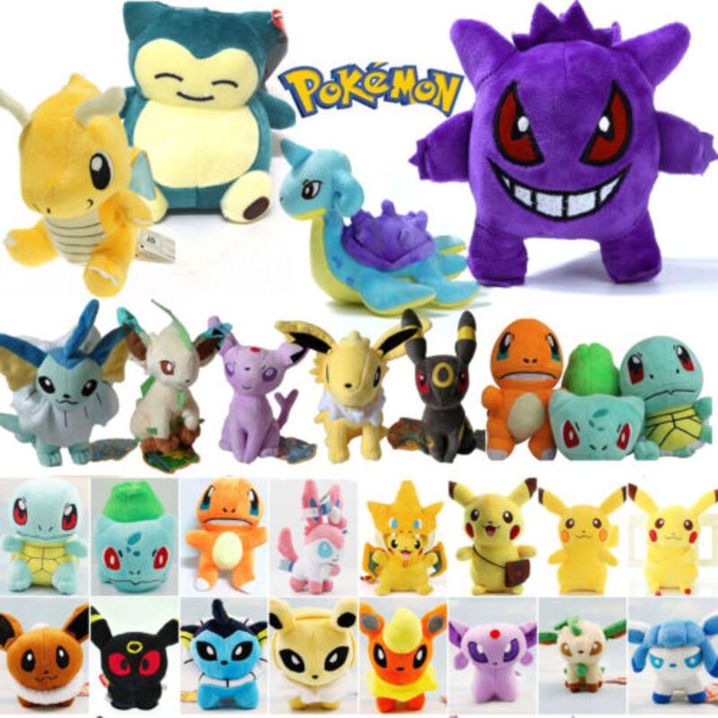 30cm Mainan Pokemon Go Pikachu Eevee Squirtle Plush Stuffed Toy Gifts Figure TV Version Boneka