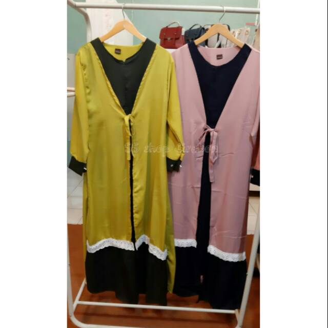Gamis inner hitam variasi Outer