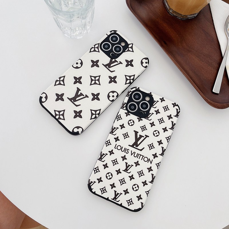 Fashion Black LV Soft Case iP iPhone 6 6S 7 8 + Plus X XR SE 2020 XS Max 11 12 Mini Pro Max