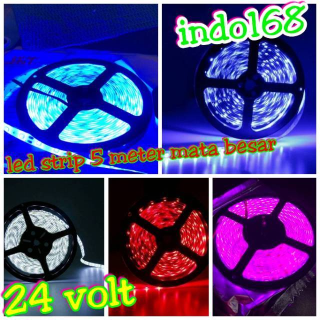 (INDO 168)Led 24 Volt 5 meter Led strip Truk Bis mata 5050