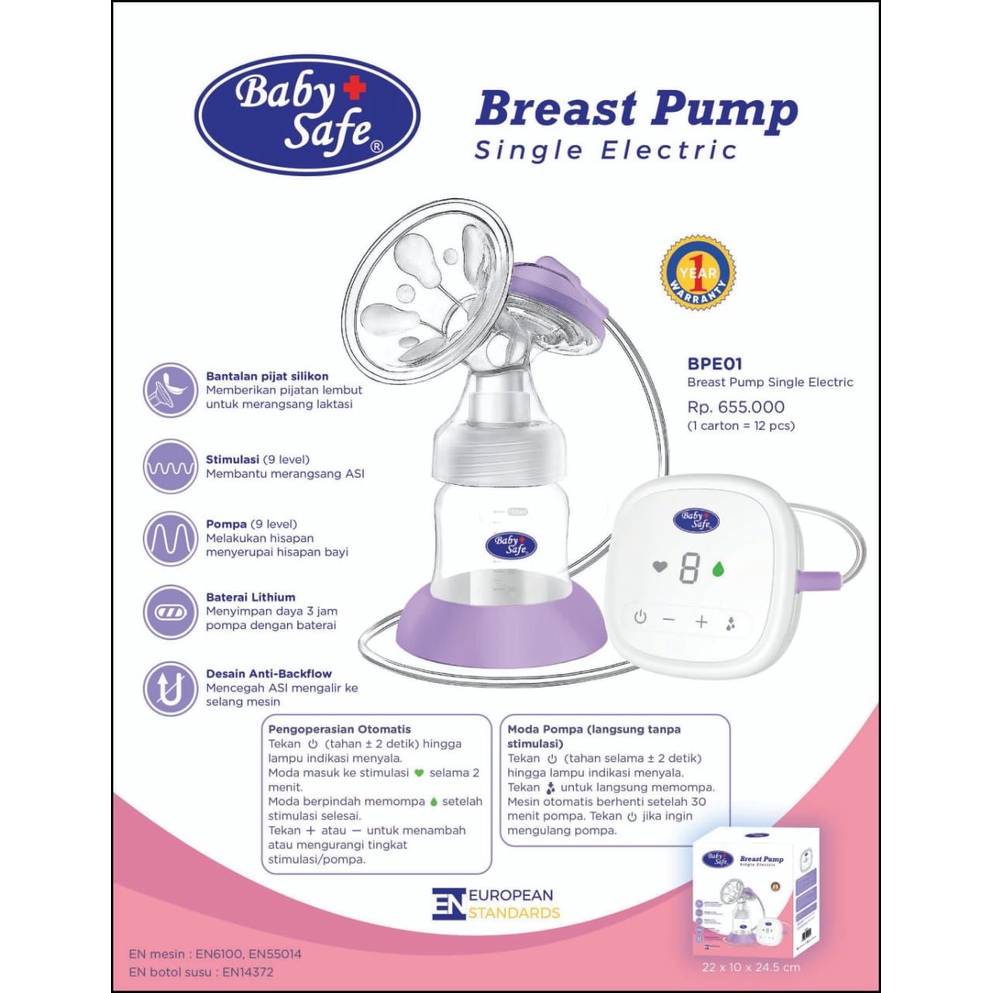 Baby Safe Electric Breast Pump Double / Single / Pompa Asi Elektrik / Breastpump