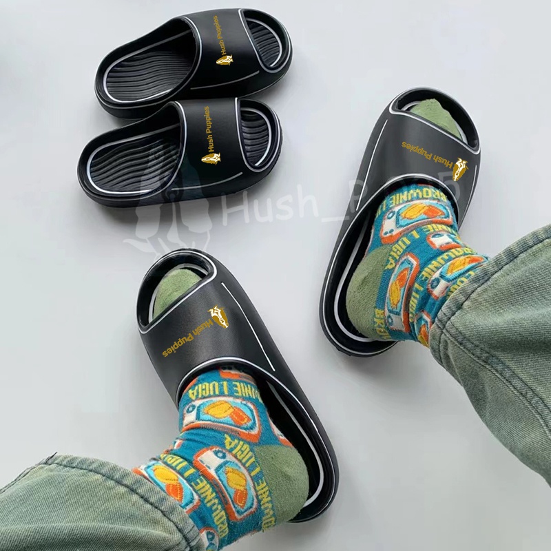 Hush Puppies Sandal Wanita Korea Sandal Pria Slide Ringan Sendal Cewek Cartoon Import Sandal Jelly Slip On Empuk