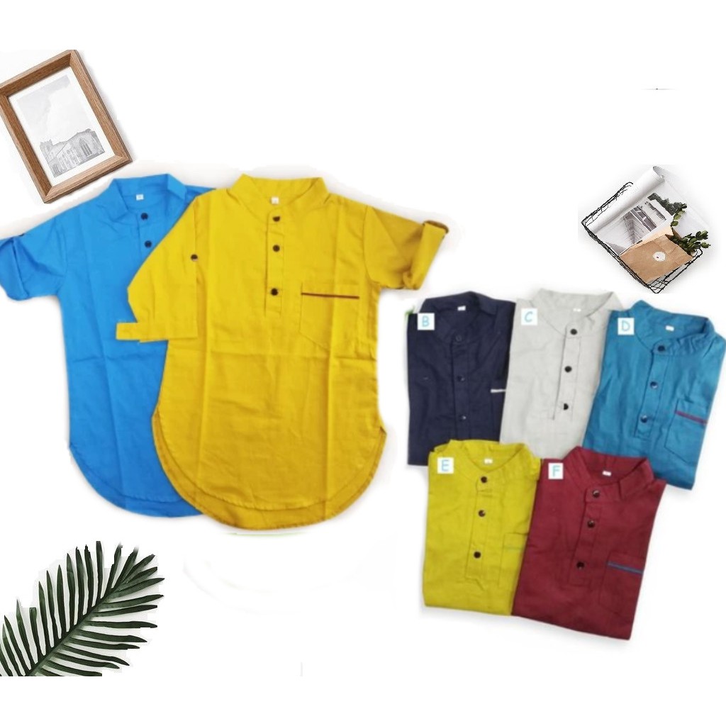 Atasan Koko Kurta Sigaret Kurta RYSYA Lengan 7/8 Usia 3-13 Tahun