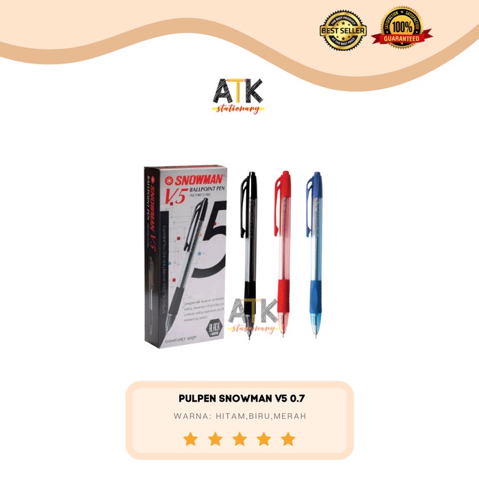 

TULIS-ALAT- PULPEN SNOWMAN V5 ATK - HITAM -ALAT-TULIS.