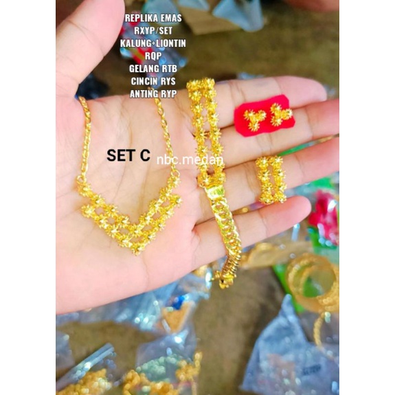 Set Matahari Replika emas 24k koleksi NBC.medan ,awet,  bisa disepuh ulang,kalung,gelang,cincin,anting