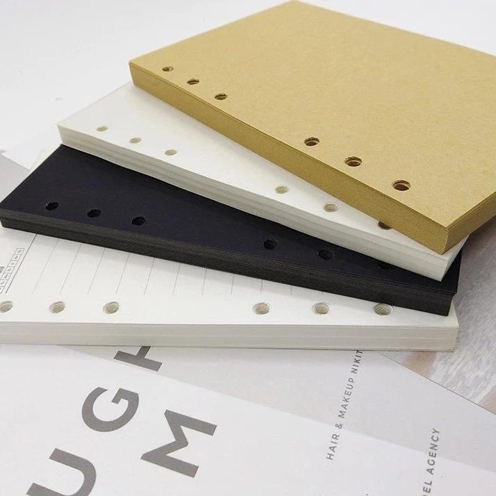 

[KODE PRODUK T90H87246] Refill Binder hitam kraft 6 ring A4 B5 A5 A6 40 lembar - isi binder berkualitas［thehanscorner］