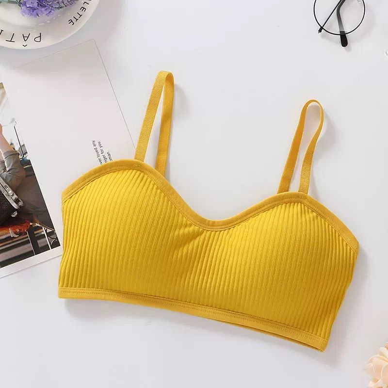 [ LINGERIE MASTER ] - (B-27) BH Bra Wanita Tanpa Kawat Pakaian Dalam bralette Push Up Elastis Sexy sport bra BH-B-27 Kuning