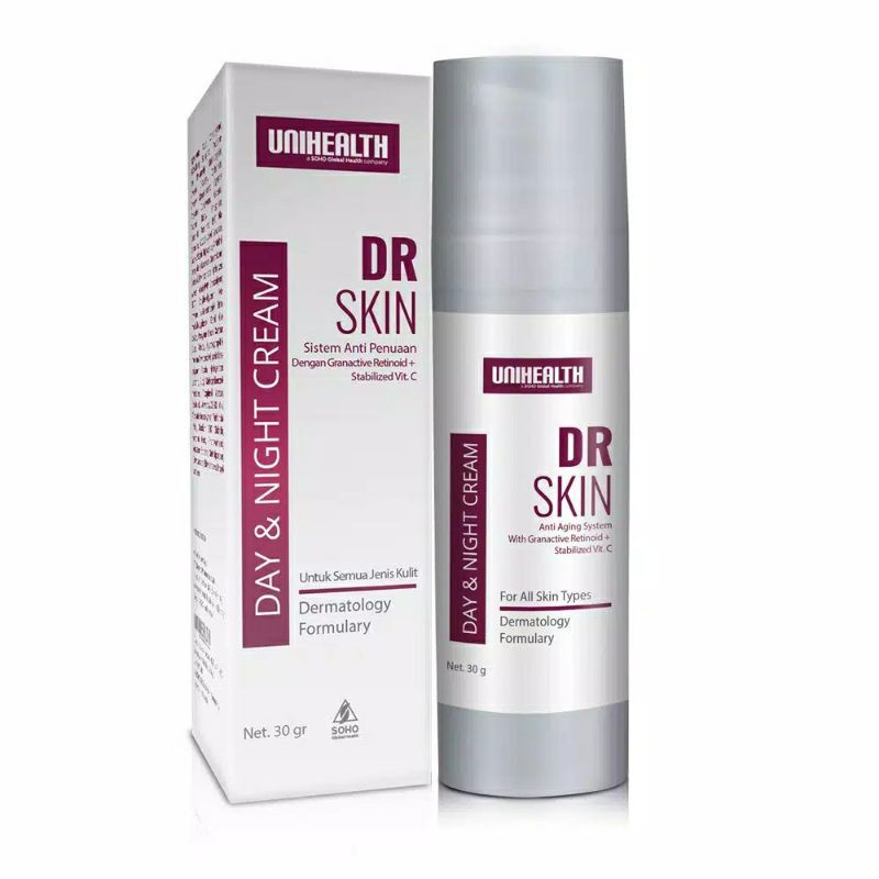 Dr Skin Day &amp; Night Cream Unihealth mengencangkan kulit wajah serta mengatasi keriput