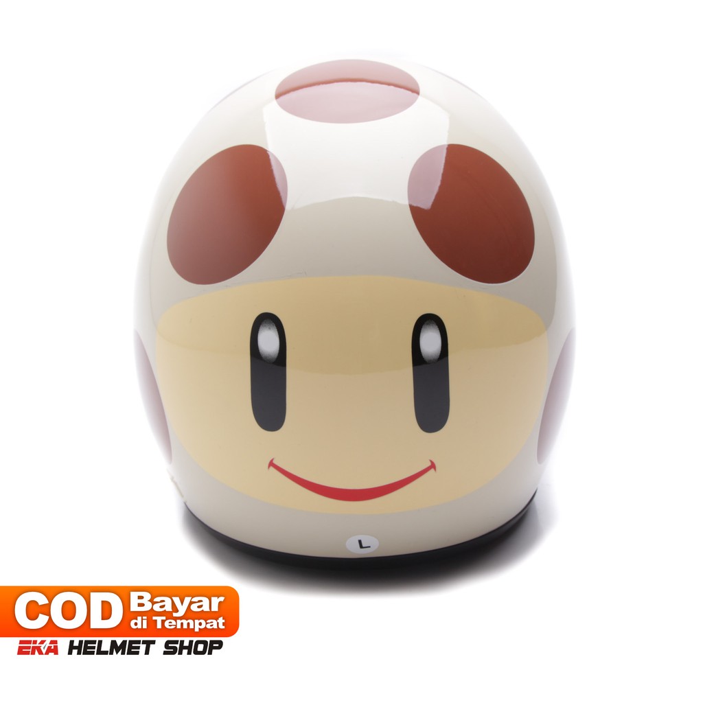 [Helm Dewasa] WTO Helm Retro - Jamur - Cream