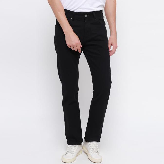 New Product Edwin Celana Jeans Milan-018 Regular Fit Pria Panjang Black - Hitam, 28 Free Ongkir