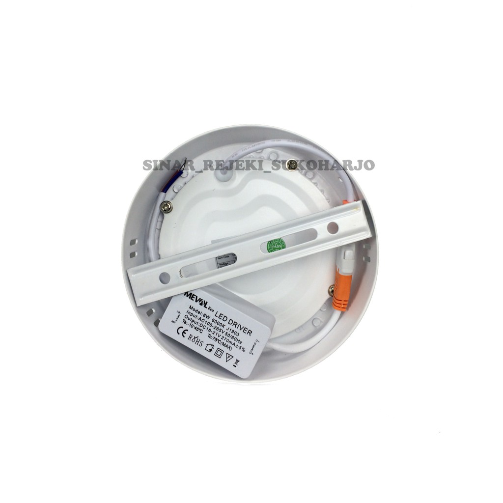 MEVAL 6W Eco Round / Bulat LED Slim Downlight OB / OUTBOW Putih